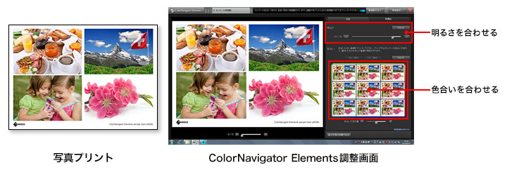 ColorNavigator Elements調整画像