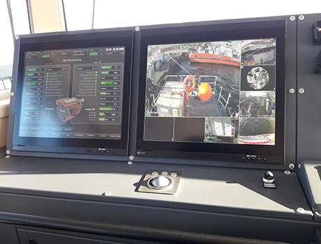 各設備の稼働状況、船内・船外カメラの監視映像