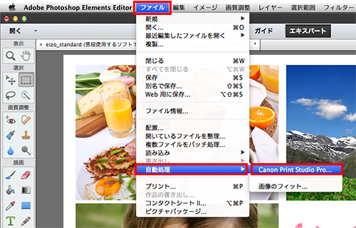 Canon Print Studio Pro....を選択