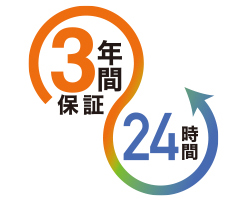 3年間24時間保証