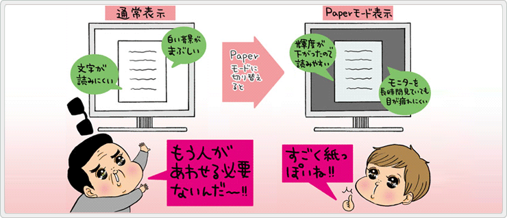 Paperモードで紙っぽく読める！