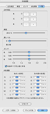 手動調整画面
