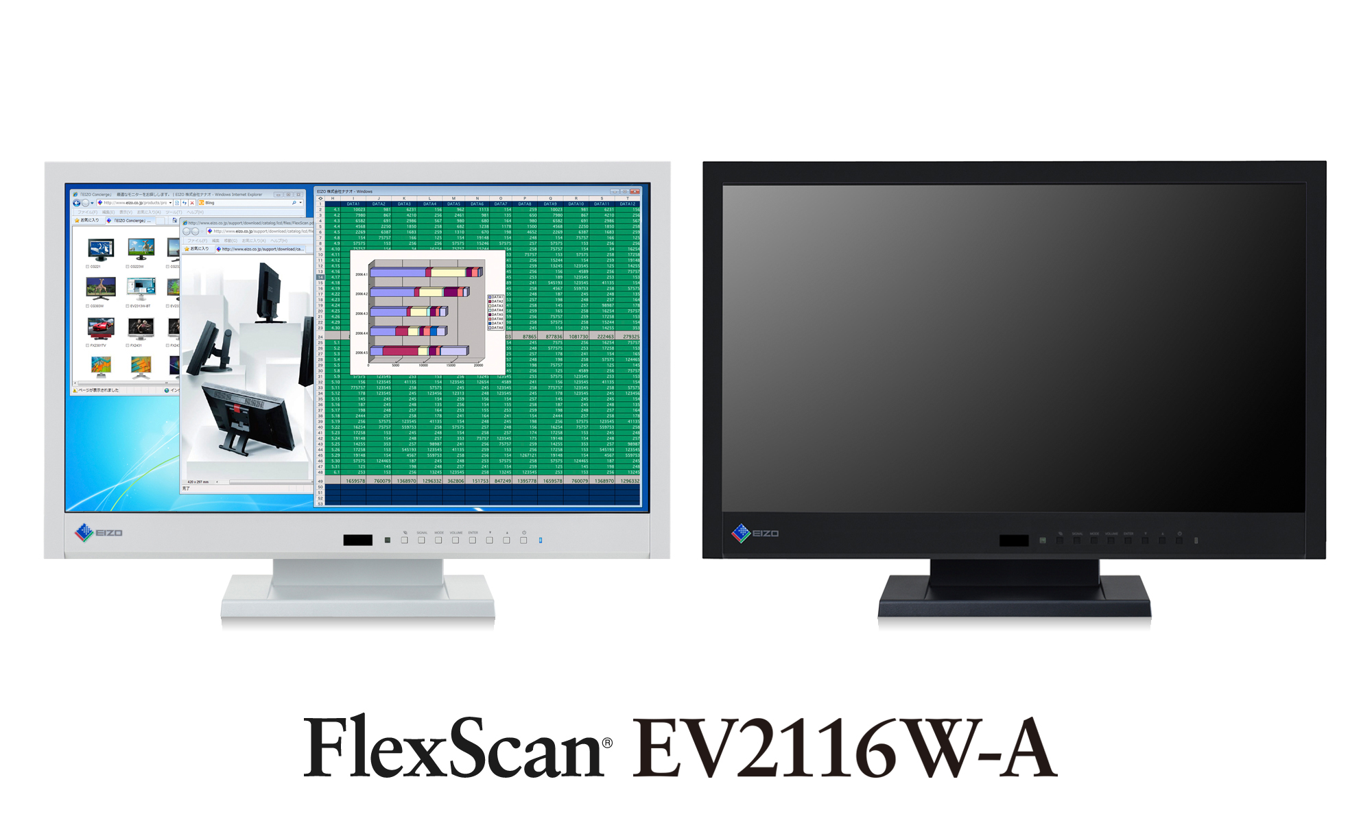 EIZO FlexScan 21.5型ワイド液晶モニター EV2116W - ディスプレイ