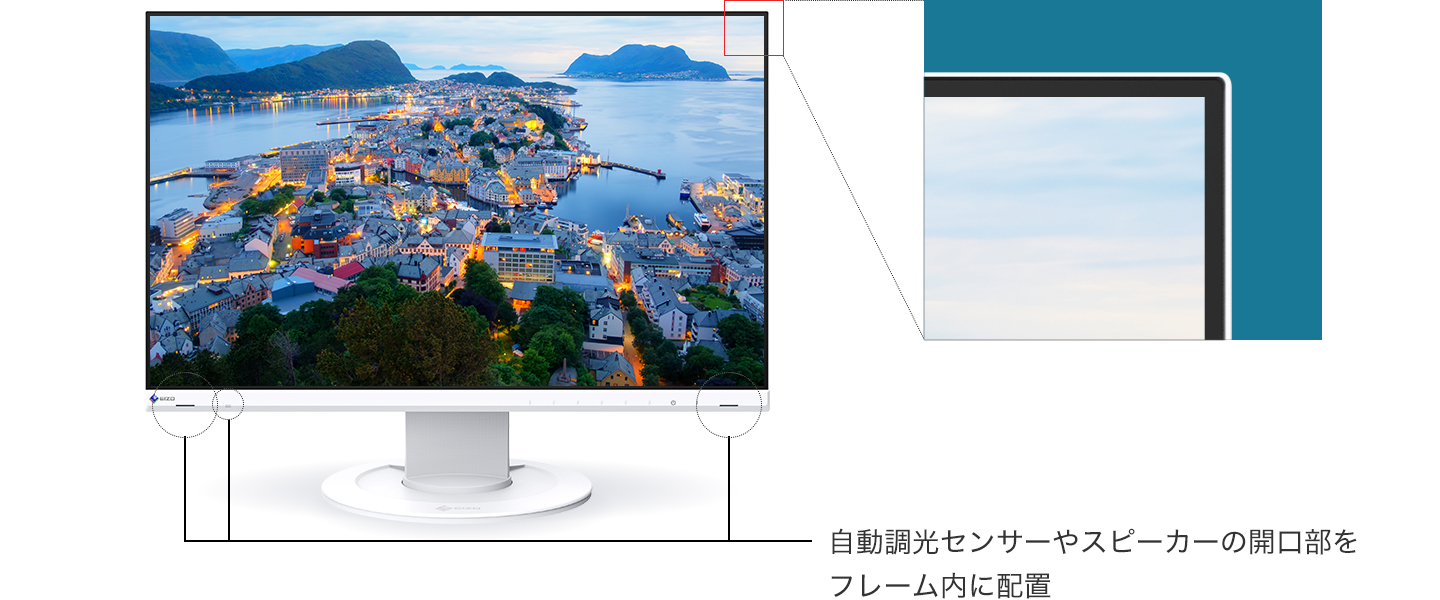 PCモニター　EIZO flex scan EV2360 ホワイト　2021年式