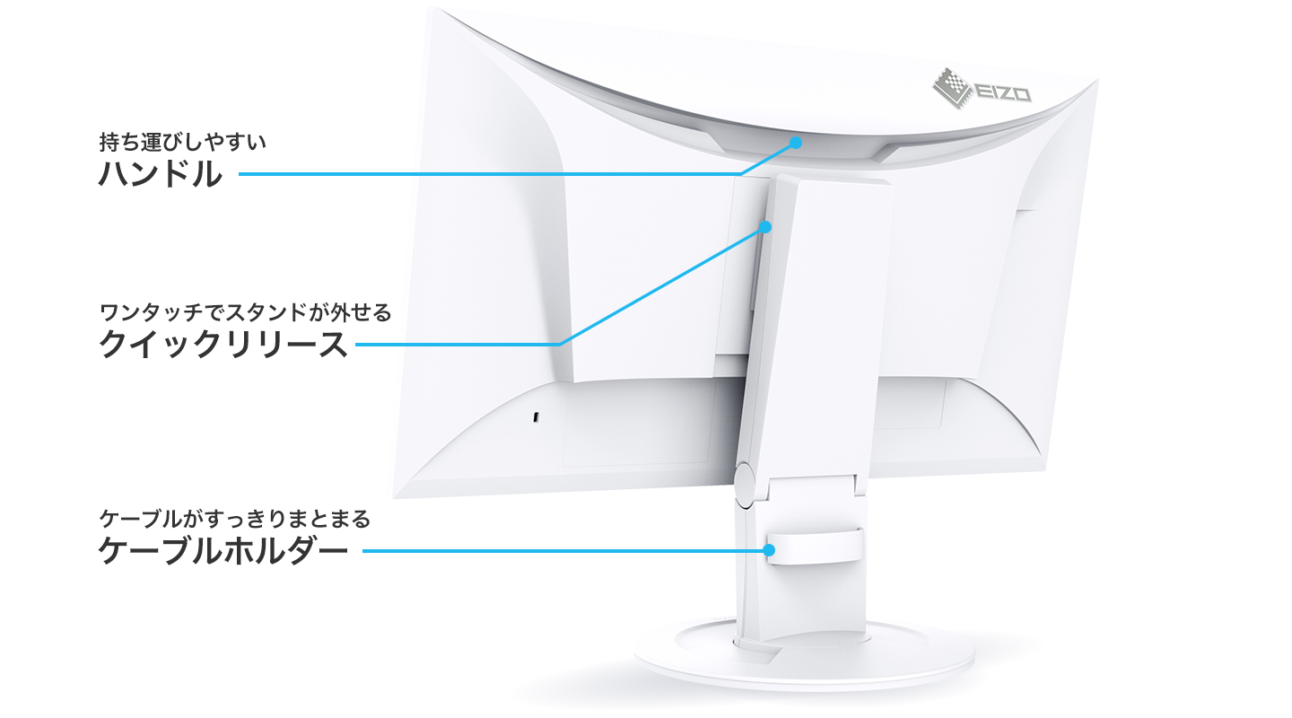 背面と側面に、設置や接続に便利な機能を集約