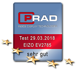 FlexScan EV2785：PRADにて最高評価であるsehr gut（5つ星）を獲得