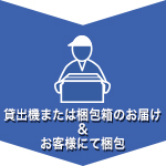 貸出機または梱包箱のお届け＆お客様にて梱包