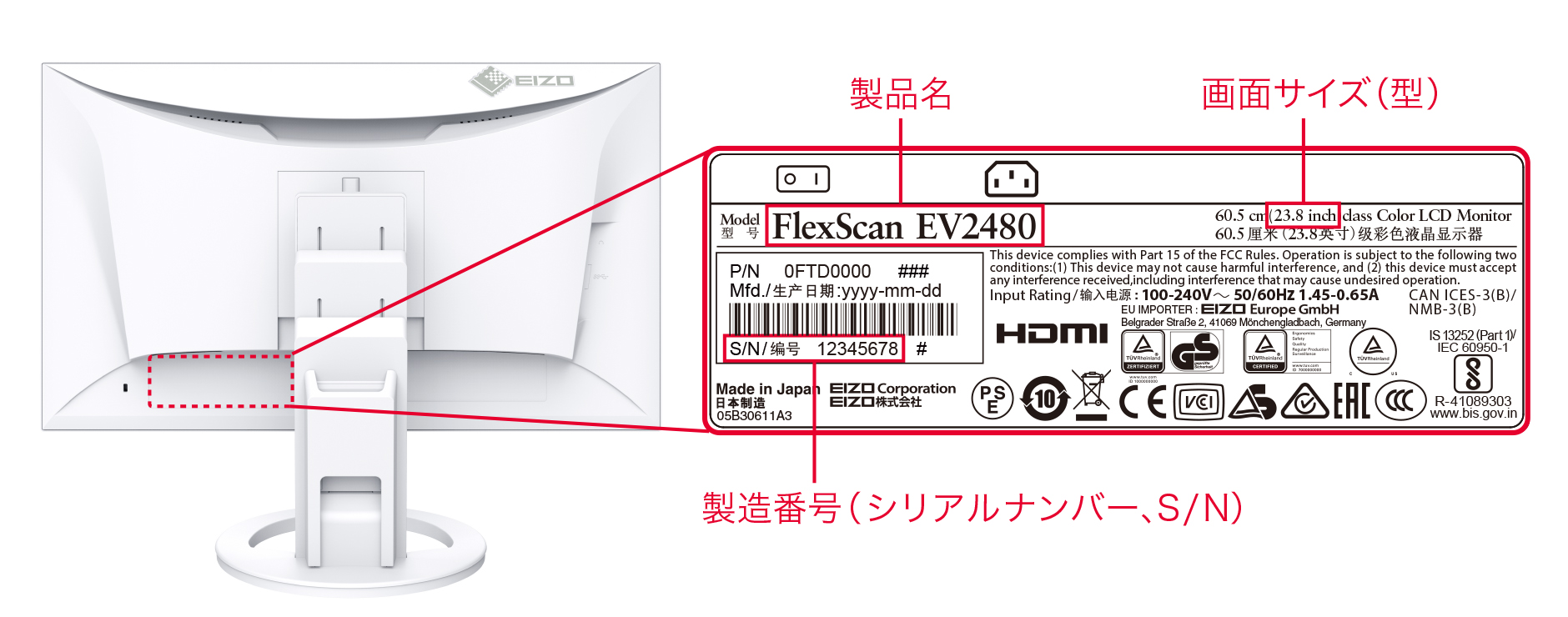 ネームプレート FlexScan EV2480